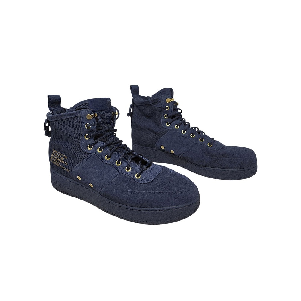 Nike SF Air Force 1 Mid 14 Men Obsidian Blue Suede Tactical Boot 917753-400 READ